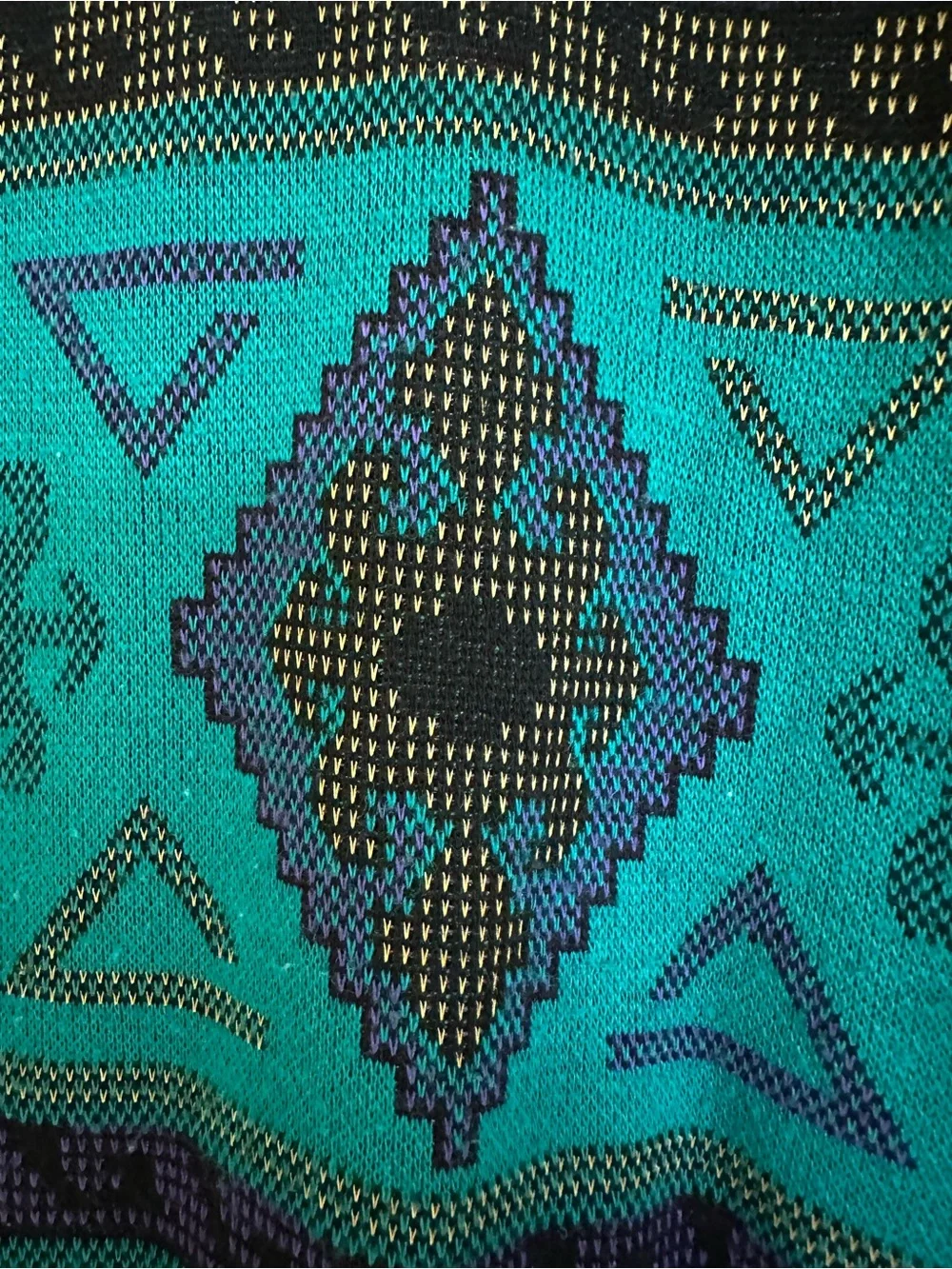 Vtg Lady Carol Aztec Western Knit Sweater Art To Wear Usa 80s 90s Size 3X